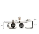 Centre Table Design for Luxury Look | Golden Center Table for Living Room | Designer Coffee Table Oval Shape | Marble Top Teapoy Tea Table Design - Image 3
