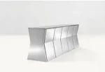 Polished Stainless Steel Dining Table Set – Tailor Made Dining Table with 10 Sleek Chairs for Scandavian Look