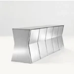 Polished Stainless Steel Dining Table Set – Tailor Made Dining Table with 10 Sleek Chairs for Scandavian Look