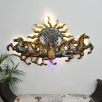 Vastu Shastra for Home – 7 Horses Good Luck Metallic Wall Art | Lucky Wall Art for Home, Office & Farmhouses | Rust Free 7 Horses Wall Art