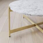 Modern Coffee Table Design | Marble Top Centre Table for Living Room | Teapoy Tea Table for Drawing Room | Golden Center Table for Hall - Image 3