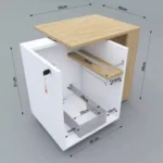 Modern Home Bar Cabinet for Living Room | White Wood Liquor Mini Bar Cabinet for Small Space | Mini Bar Cabinet Design for Home - Image 2