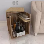Wooden Mini Bar Cabinet Design for Home | Modern Liquor Bar Cabinet for Small Space | Walnut Mini Bar Cabinet for Home Decor