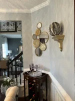 Mirror with Design | Golden Designer Metal Wall Mirrors Decorative – Pack of 7 | Large Wall Decor in Metal | Handmade Wallart for Space Utilization |