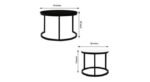 Round Coffee Table for Drawing Room | Black and White Marble Top Center Table for Living Room | Round Tea Table Design for Classic Look | Matt Black Centre Table for Living Room - Image 4