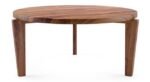 Round Wooden Coffee Table In Teak Finish | Round Coffee Table for Living Room | Wood Top Tea Table Design for Luxury Look | Teapoy Centre Table for Drawing Room - Image 3