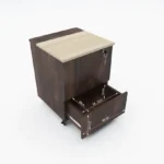 Mini Bar Cabinet | Wooden Bar Cabinet Side Table for Living Room | Premium End Table Bar on Wheels | Small Space Mini Bar at Home - Image 2