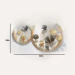 Wall Accents for Home Decoration – Pack of 2 Metal Art Decor | Luxury Golden Wall Decor for Living Room - Image 3