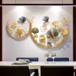 Wall Accents for Home Decoration – Pack of 2 Metal Art Decor | Luxury Golden Wall Decor for Living Room