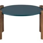 Solid Wood Coffee Table for Living Room | Round Tuffened Glass Top Center Table for Living Room | Teapoy Tea Table Design for Rich Look