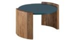 Solid Wood Coffee Table for Living Room | Round Tuffened Glass Top Center Table for Living Room | Teapoy Tea Table Design for Rich Look - Image 2