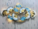 Metallic Decor with LED Lights – Luxury Wall Metal Art | Attractive Wall Decor Idea for Living Room | Floral Backlit Wall Accent | Handmade Wall Art in Metal