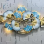 Metallic Decor with LED Lights – Luxury Wall Metal Art | Attractive Wall Decor Idea for Living Room | Floral Backlit Wall Accent | Handmade Wall Art in Metal