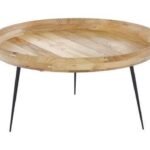 Wooden Coffee Table by Artyfer | Solid Wood Coffee Table in Semi Gloss Finish | Round Coffee Table for Living Room