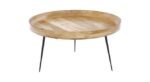 Wooden Coffee Table by Artyfer | Solid Wood Coffee Table in Semi Gloss Finish | Round Coffee Table for Living Room