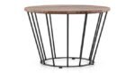 Modern Wood Coffee Table in Matt Black Base | Small Centre Table for Living Room | Rich Look Tea Table Design for Drawing Room - Image 4