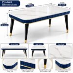 4 Seater Wooden Dining Table Set | Urban Marble Top Dining Table with Chairs for Dining Room & Kitchen (Modern Vento Dark Grey) (54 x 36 x 30 inch) | 4 Year Warranty - Image 3